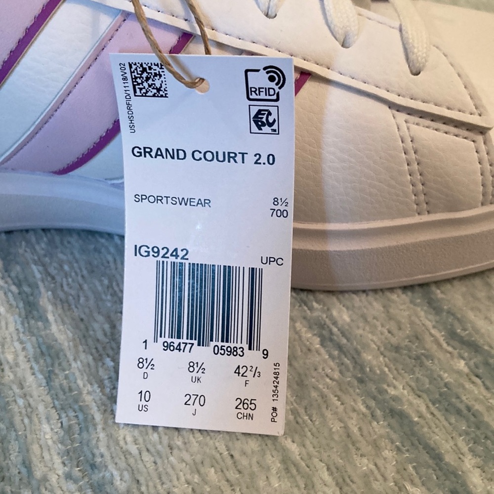 Adidas Grand Court 2.0 women’s Shoes - White and Pink